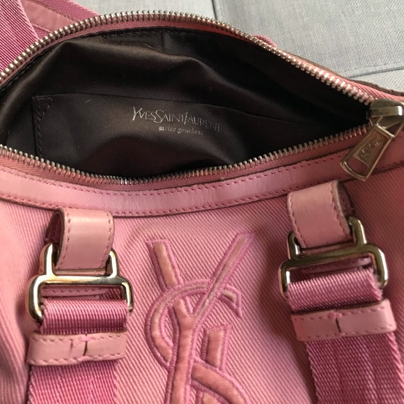 YSL Yves Saint Laurent Vintage Iconic Logo Canvas Small Bag - Picture 5 of 8